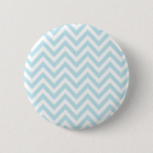 Macaron Rond 5 Cm Motif bleu-clair et blanc de rayure de Chevron