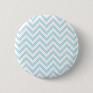 Macaron Rond 5 Cm Motif bleu-clair et blanc de rayure de Chevron