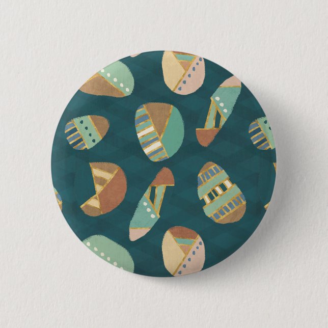 Macaron Rond 5 Cm Motif bleu extérieur d'étape | de Geo (Devant)