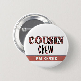 Macaron Rond 5 Cm Motif carreaux personnalisé Équipe de cousins