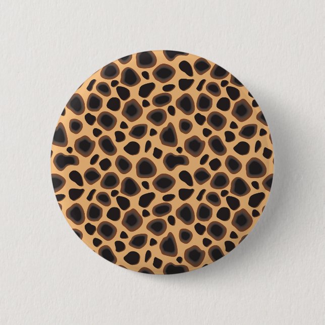 Macaron Rond 5 Cm Motif Cheetah (Devant)