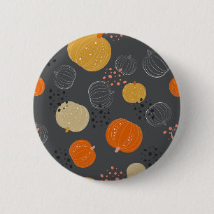 Macaron Rond 5 Cm motif citrouille