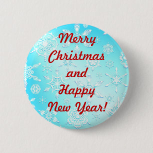 Macaron Rond 5 Cm Motif Crystal Snowflakes