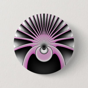 Macaron Rond 5 Cm Motif d'art fractal Abstrait moderne