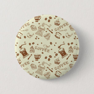 Macaron Rond 5 Cm Motif de café