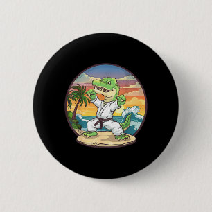 Macaron Rond 5 Cm Motif de crocodile de karaté Taekwondo Jiu-Jitsu M