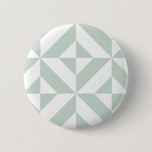 Macaron Rond 5 Cm Motif de cube géométrique cool Mint