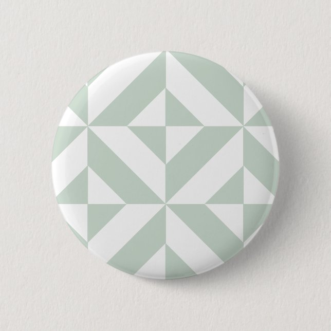 Macaron Rond 5 Cm Motif de cube géométrique cool Mint (Devant)