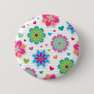 Macaron Rond 5 Cm Motif de fleurs