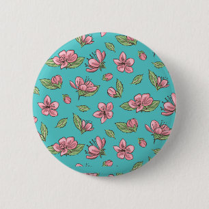Macaron Rond 5 Cm Motif de fleurs