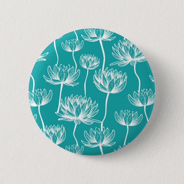 Macaron Rond 5 Cm Motif de fleurs Lotus (Devant)