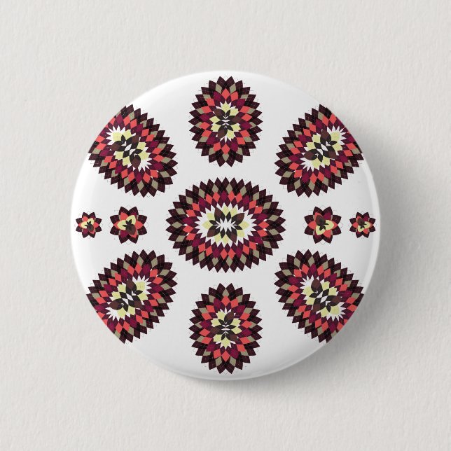 Macaron Rond 5 Cm Motif de fleurs Mandala (Devant)