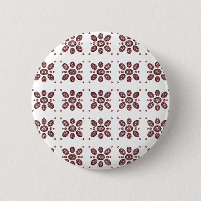 Macaron Rond 5 Cm Motif de fleurs Mandala (Devant)