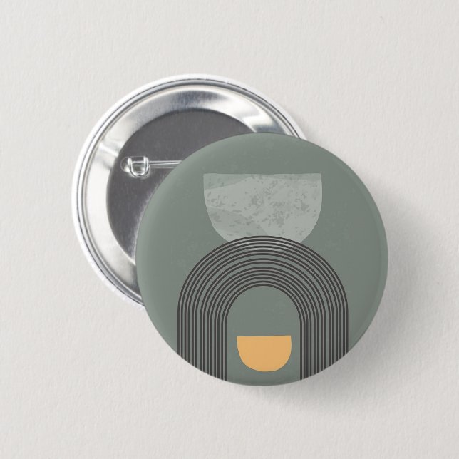 Macaron Rond 5 Cm motif de formes Abstraites de Bohême (Devant & derrière)