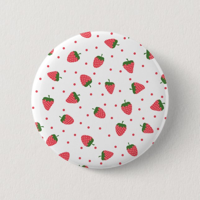 Macaron Rond 5 Cm Motif de fraises (Devant)