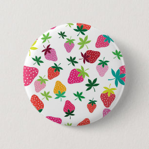Macaron Rond 5 Cm Motif de fraises