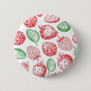 Macaron Rond 5 Cm Motif de fraises
