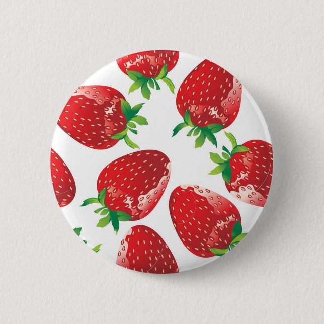Macaron Rond 5 Cm Motif de fraises (Devant)