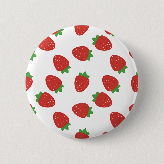 Macaron Rond 5 Cm Motif de fraises (Devant)