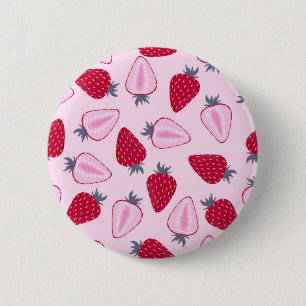 Macaron Rond 5 Cm Motif de fraises