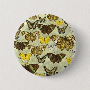 Macaron Rond 5 Cm Motif de graphique papillon vintage
