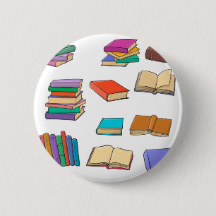 Macaron Rond 5 Cm Motif de livre