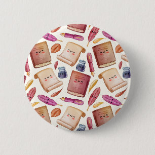 Macaron Rond 5 Cm Motif de livre