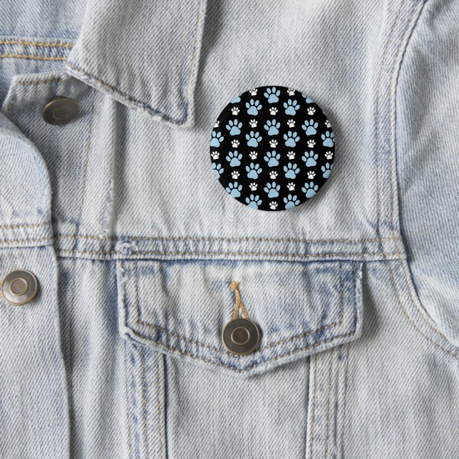 Macaron Rond 5 Cm Motif De Pailles, Paniers Bleus, Pailles De Chien, (En situation)