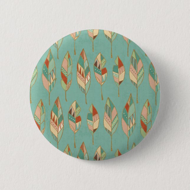 Macaron Rond 5 Cm Motif de plume d'aquarelle d'étape | de Geo de (Devant)