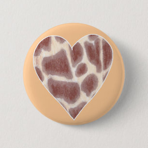 Macaron Rond 5 Cm Motif de points de girafe dans un bouton en forme 