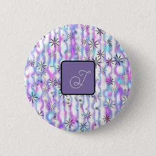 Macaron Rond 5 Cm Motif de vagues en étoile éclatée personnalisé