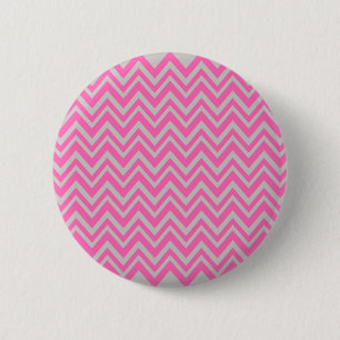 Macaron Rond 5 Cm Motif de Zigzag rose et gris chaud