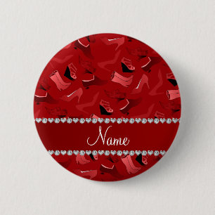 Macaron Rond 5 Cm Motif des chaussures des femmes rouges nommées