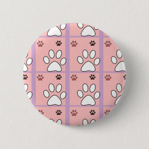 Macaron Rond 5 Cm Motif Dog Paw