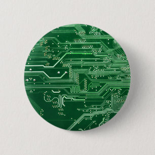 Macaron Rond 5 Cm motif d'ordinateur de carte à circuit électronique