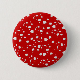 Macaron Rond 5 Cm motif dot avec champignon de tabouret rouge