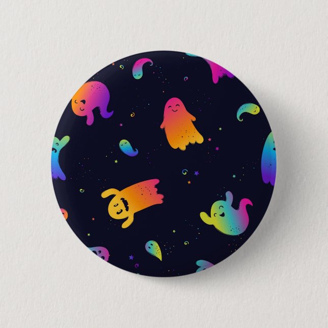 Macaron Rond 5 Cm Motif fantôme (Devant)