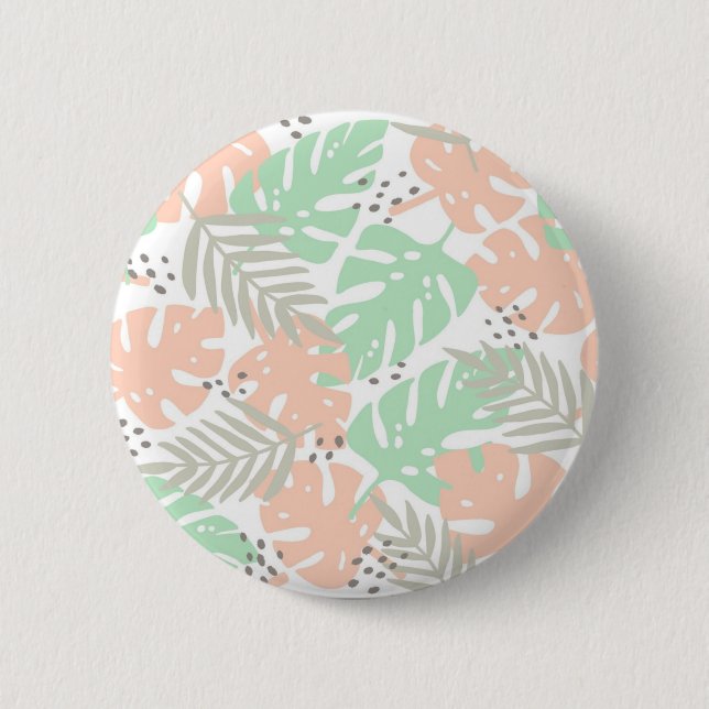 Macaron Rond 5 Cm motif feuille (Devant)