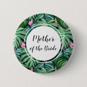 Macaron Rond 5 Cm Motif Feuille tropical - Mère de la Mariée