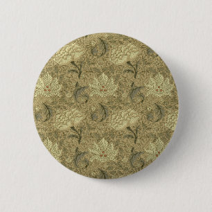 Macaron Rond 5 Cm Motif floral William Morris Windrush : Vintage