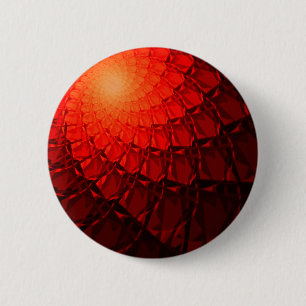 Macaron Rond 5 Cm Motif Fractal rouge