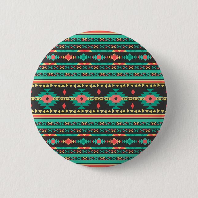 Macaron Rond 5 Cm Motif géométrique ethnique tribal cool (Devant)