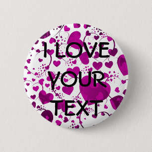 Macaron Rond 5 Cm MOTIF HEART ART 6 + votre texte