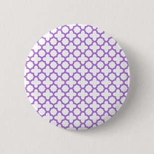 Macaron Rond 5 Cm Motif Lavender Quatrefoil
