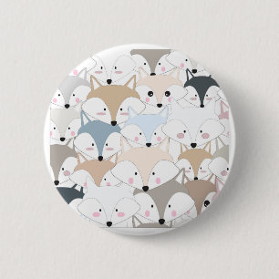 Macaron Rond 5 Cm Motif mignon de renard ou de loup de bande