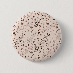 Macaron Rond 5 Cm Motif musical