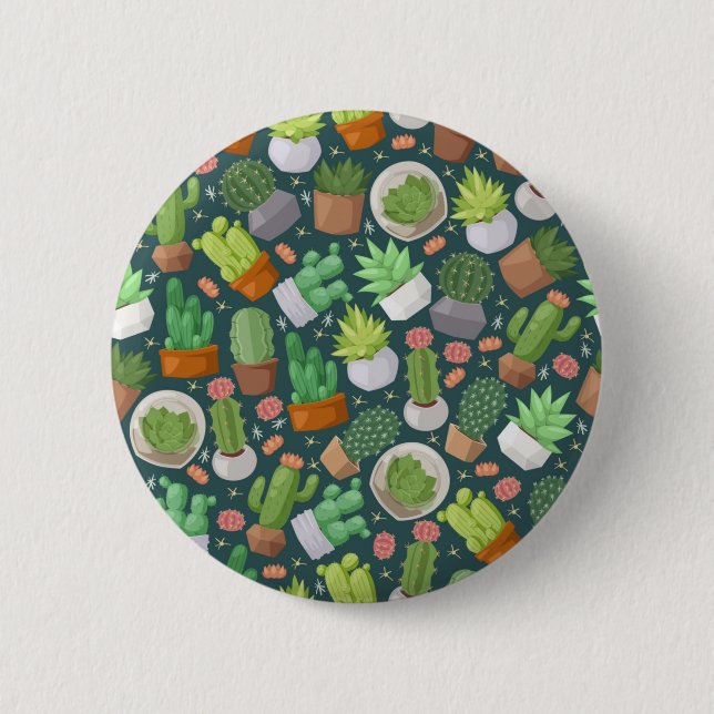 Macaron Rond 5 Cm motif plante (Devant)