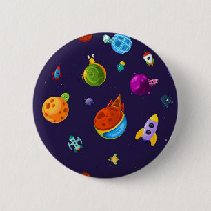 Macaron Rond 5 Cm Motif spatial