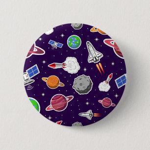 Macaron Rond 5 Cm Motif spatial