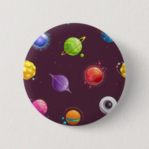 Macaron Rond 5 Cm Motif spatial